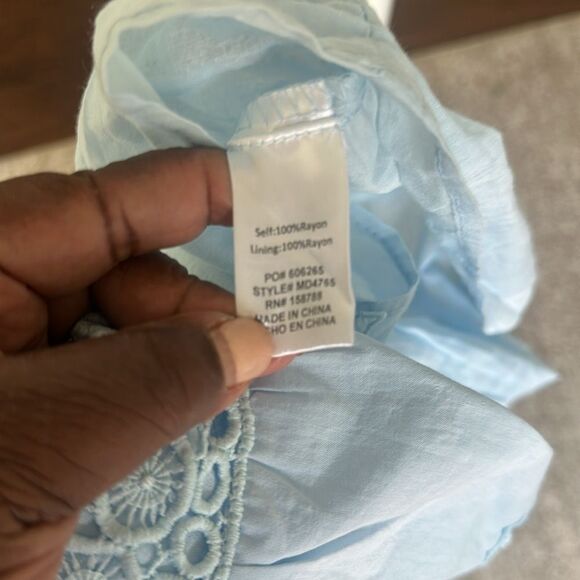 Mable Poplin Lace Trim Mini Dress M - Picture 9 of 9